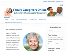 Tablet Screenshot of familycaregiversonline.net